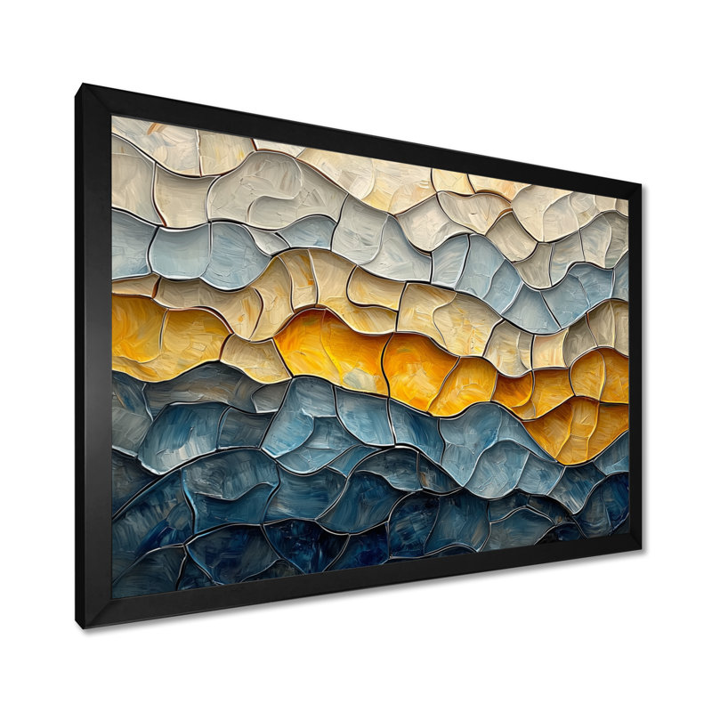 «Waves», art mural mural, Reproduction encadrée d'une seule photo, Noir, H 12 po x l 20 po