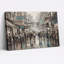 «Busy City Street with Umbrellas in Rain», art mural sur toile-132898466