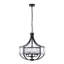Luminaire suspendu lustre en cristal de fer noir mat, base et poteau réglables, lampe de maison de campagne UL E26 à 5 lumières, ampoules exclues