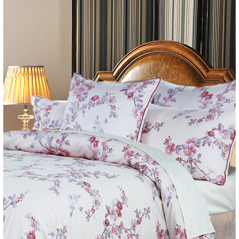 King Duvet Cover + 2 King Shams, Pink Floral 1