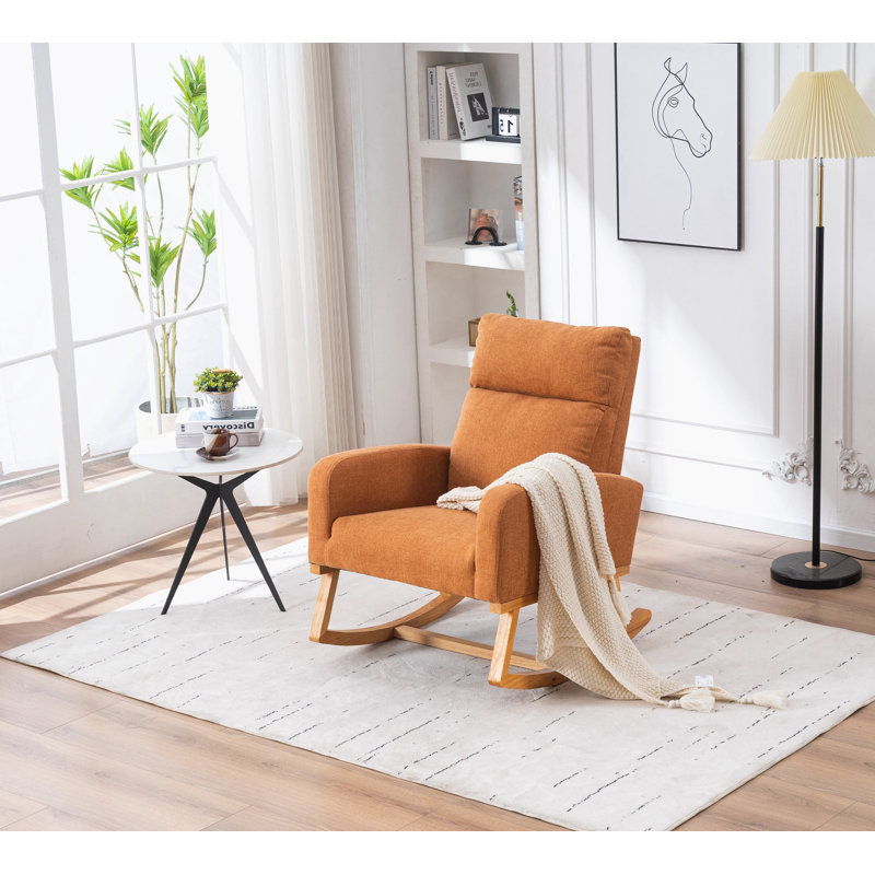 Chaise berçante en lin, Orange