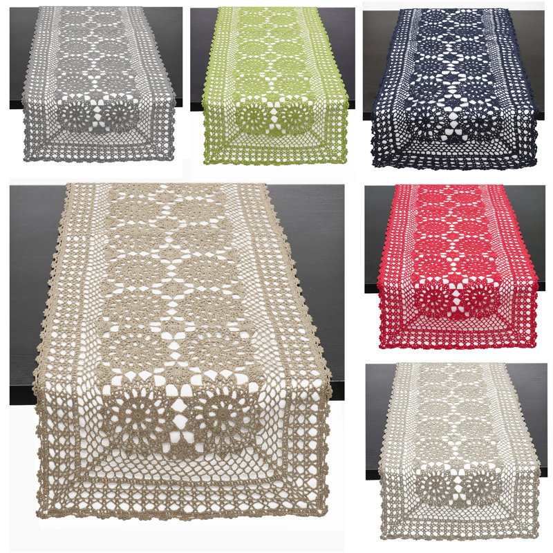 Rectangle Mandala Multi Occasion Cotton Table Runner, 72" x 16", Navy Blue