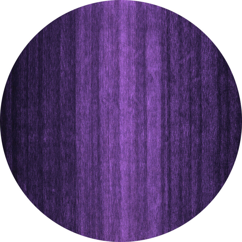 Tapis abstrait en laine et polyester tissé à la machine à motif abstrait en mauve, Rond 7 pi
