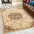 Classic Cream Medallion Area Rug – Traditional Multi-Tone Pattern, Soft Polypropylene Floor Mat for Living Room, Elegant Home Decor-514851341-514851328