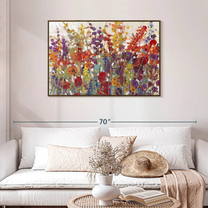 Variété de fleurs II, Cadre flottant noyer, 40 po x 27 po