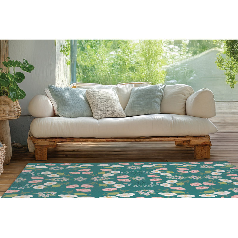 Tapis d'extérieur May Flowers, Rectangulaire 3 pi x 5 pi