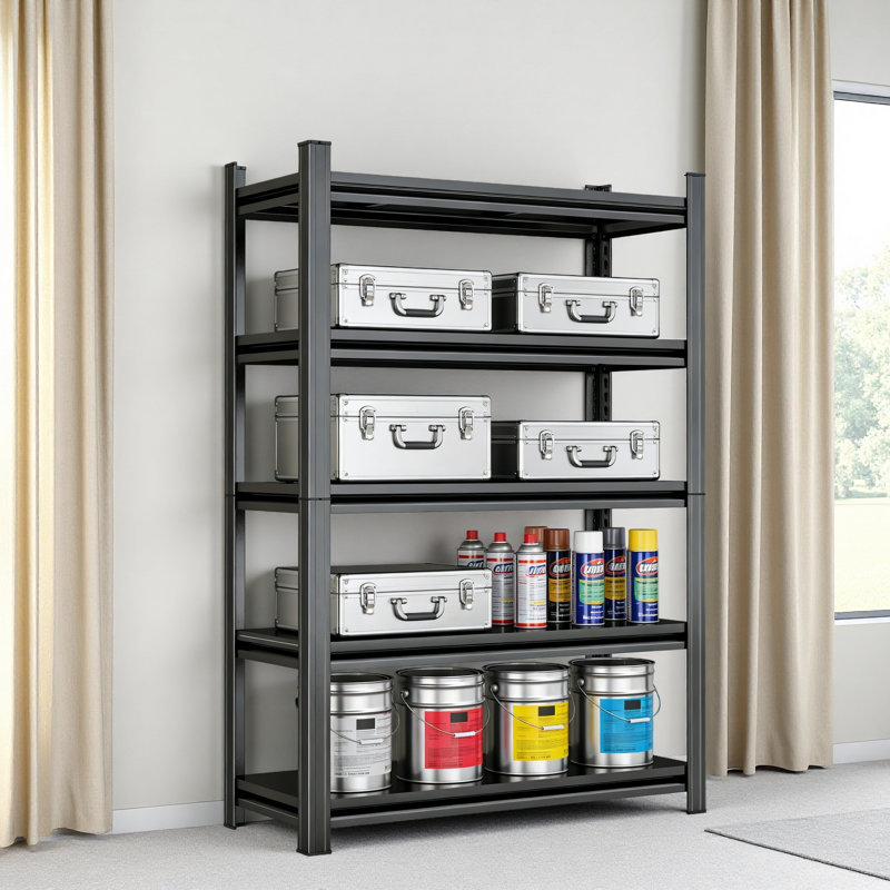 Étagère de rangement à 5 niveaux, étagère ajustable en métal de 2200 lb, nécessite un assemblage, 63" H x 39.37" W x 19.68" D