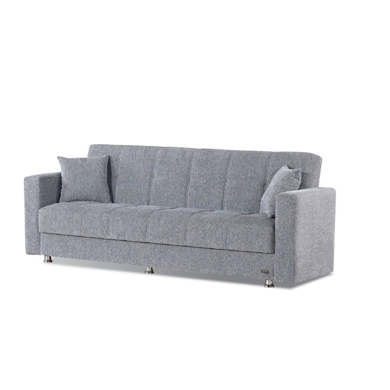Rousselle Twin 88'' Upholstered Convertible Sofa, Gray