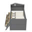 Cadre de lit simple avec rangement 4 tiroirs, cadre de lit en bois pour enfants, lit plateforme simple avec tête de lit garde-corps et échelle, aucun sommier requis, assemblage facile, gris