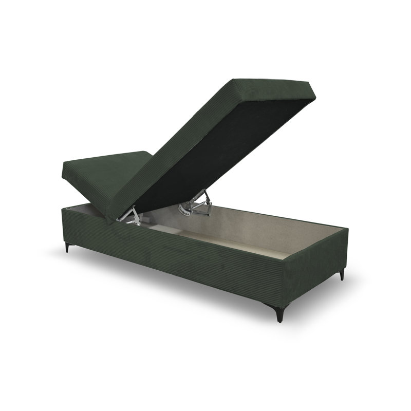 Obla Upholstered Chaise Lounge, Dark Green