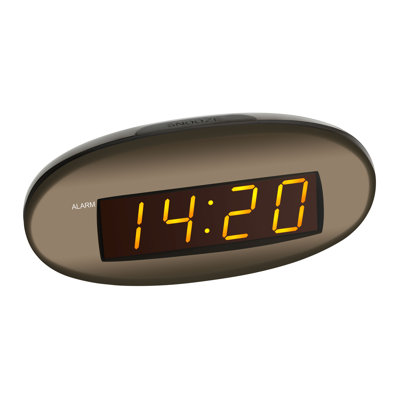 Digital Quartz Movement / Crystal Alarm Tabletop Clock in Brown