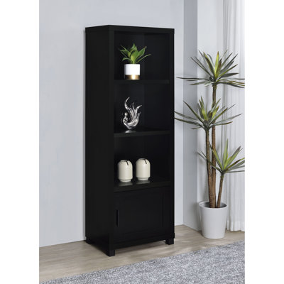 Tour de rangement en bois d'ingénierie noire à 3 tablettes | Idée de cadeau