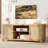 TV Stand for 65 Inch TV, Natural Entertainment Center with 2 Rattan Doors, Wooden Media Console Storage Cabinet for Living Room Bedroom-634756661
