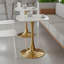 Table de salle à manger élégante et moderne avec tulipes carrées, petite table de 23,6 pouces avec base en métal doré robuste, table bistro pour la cuisine, un appartement, un café, un salon et un bureau (2 à 3 places)-1802812569