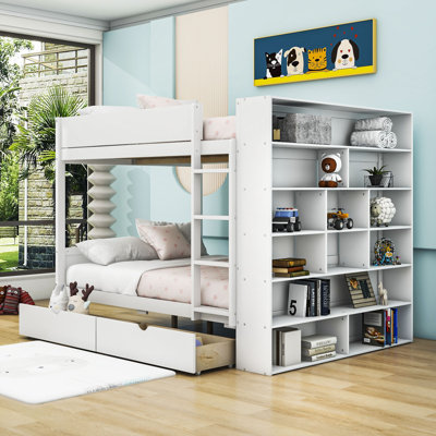 Obryan 2 Drawer Standard Bunk Bed with Shelves by RBParadise