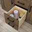 Meuble-lavabo autoportant à lattes simple en amande avec comptoir en pierre blanche et dosseret Bailey de 48 po Bailey-974594719-1057525170