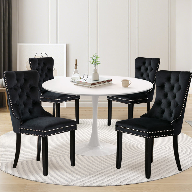 Ensemble de table de salle à manger rond avec 4 chaises