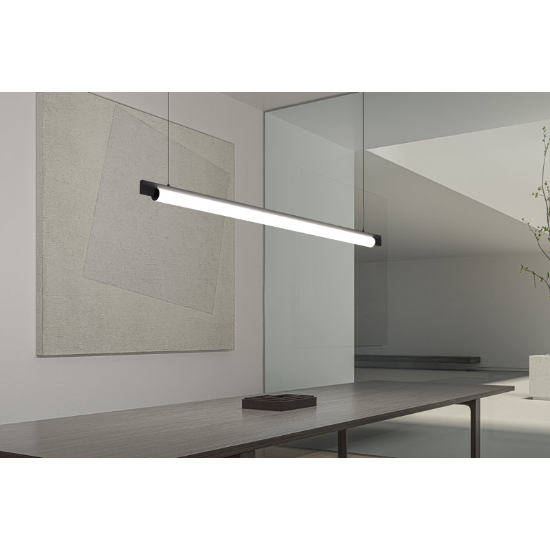 Keel Modern LED Pendant in Satin Black - Indoor/Outdoor 44"