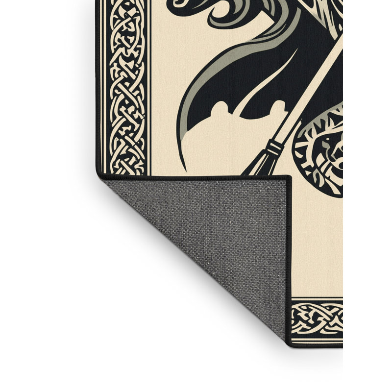Tapis beige moelleux moelleux classique Cuchulainn, 5 x 7