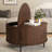 31.5" Modern Round Coffee Table With Hidden Storage: Flip-top Lid & Sliding Doors-992624403-992624397