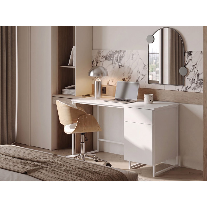 LEXTON Steel Writing Desk, White