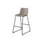 Chaise de bureau à hauteur de bar avec siège en mousse, aspect cuir taupe