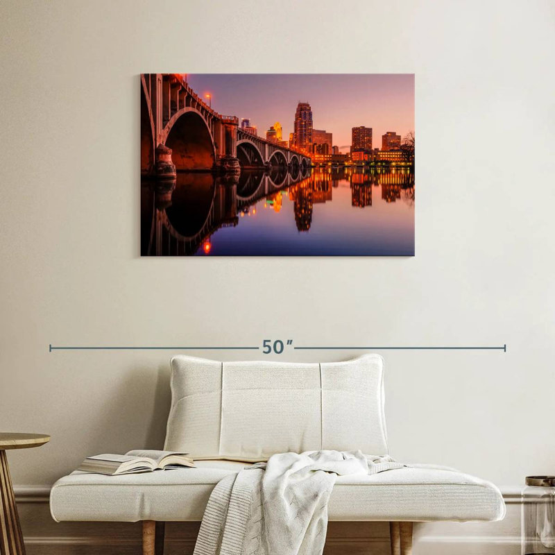 Sirci, Minneapolis, paysage urbain au crépuscule, H 24 po x l 36 po