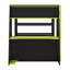 Lit mezzanine double pour lit double avec bureau, structure de lit mezzanine en bois massif avec lumières DEL, ports USB et tablettes, lit double pour jouer avec bureau-1571588408