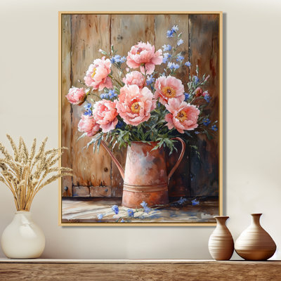 Country Bloom Peony Bouquet I - Pivoines, reproductions encadrées