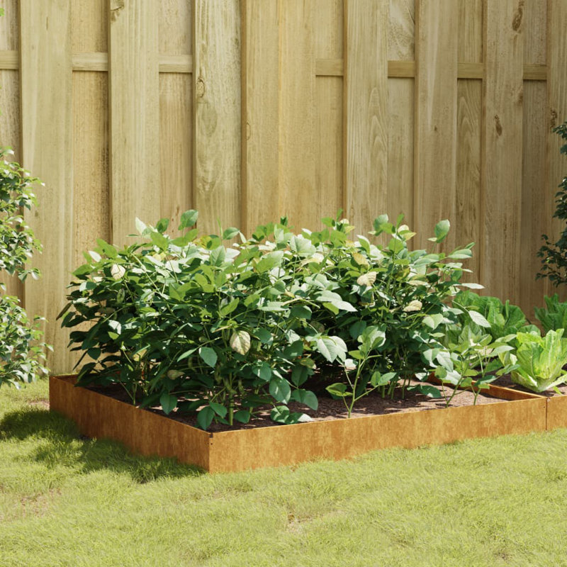 vidaXL Garden Raised Bed Rusty Corten Steel 39.4 x 39.4 x 10.2 in