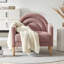 Chaise d'appoint moderne avec dossier d'inspiration arc-en-ciel, lin rose-1044637230