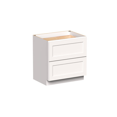 DL Cabinetry (Ready-To-Assemble) Shaker Style 2 Drawers Base Cabinet W33" x H34.5" x D24" - White Shaker