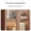 Vitrine porte vitrée rétro, armoire de rangement sur pied avec portes pour la maison-129952338