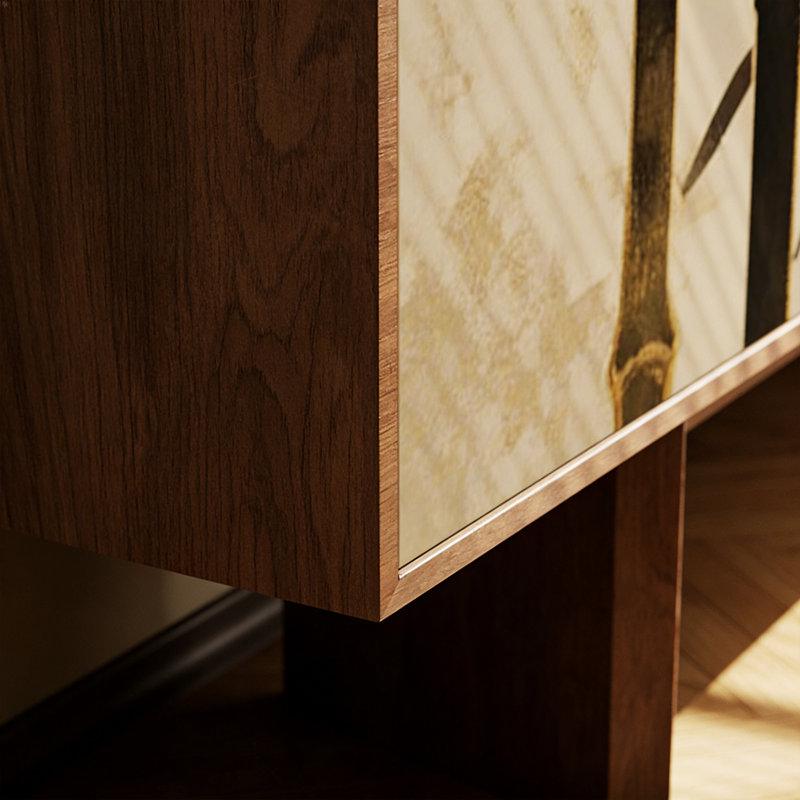 Chinese-style retro minimalist sideboard, Walnut