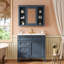 Meuble-lavabo 36 po avec armoire à pharmacie, armoire de rangement moderne avec 2 portes à fermeture douce et 4 tiroirs, meuble-lavabo simple-115898855