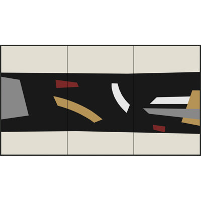 Lillian August " Modern Form Triptych 1 " by Lillian August