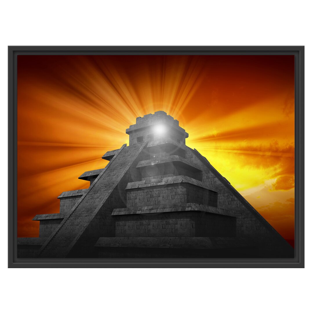 Gerahmtes Wandbild Maya Pyramide Tempelanlage