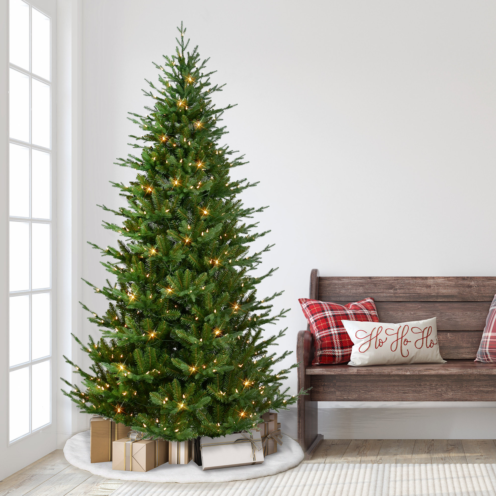 Lighted Artificial Spruce Christmas Tree