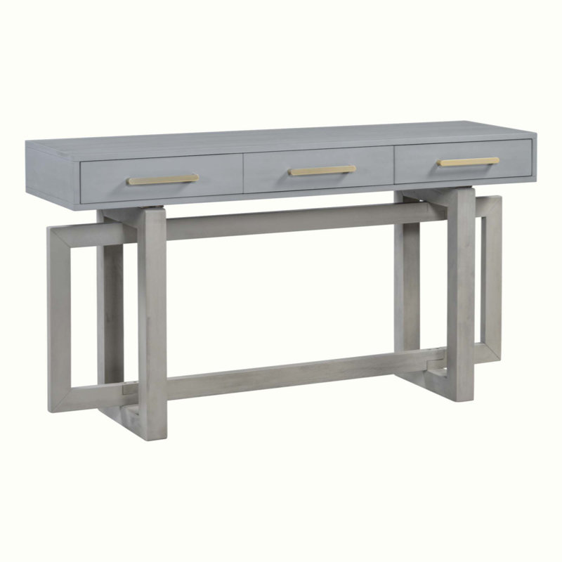 Elegant Console Table with Three Drawers, Gray Duplicate