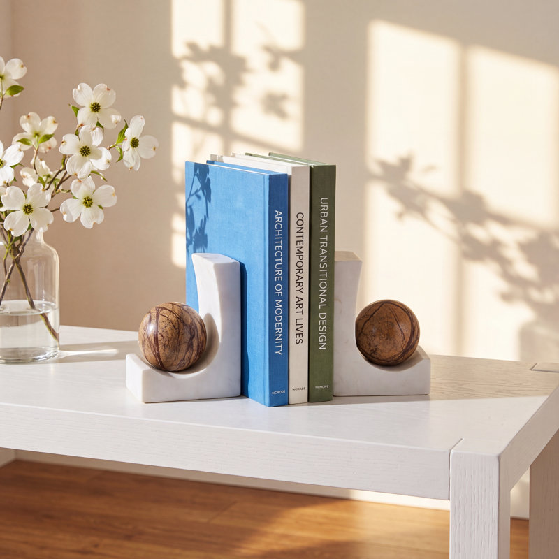 Zenith Modern Marble Bookends