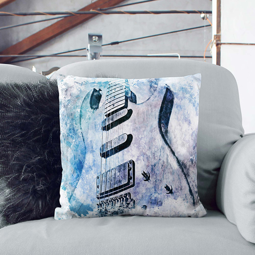 Electric Guitar in Abstract Cushion with Filling