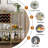 Itasca Metal Wine Bar Stand with 4-Tier Storage, Tempered Glass Wine Rack Table with Glass Holders