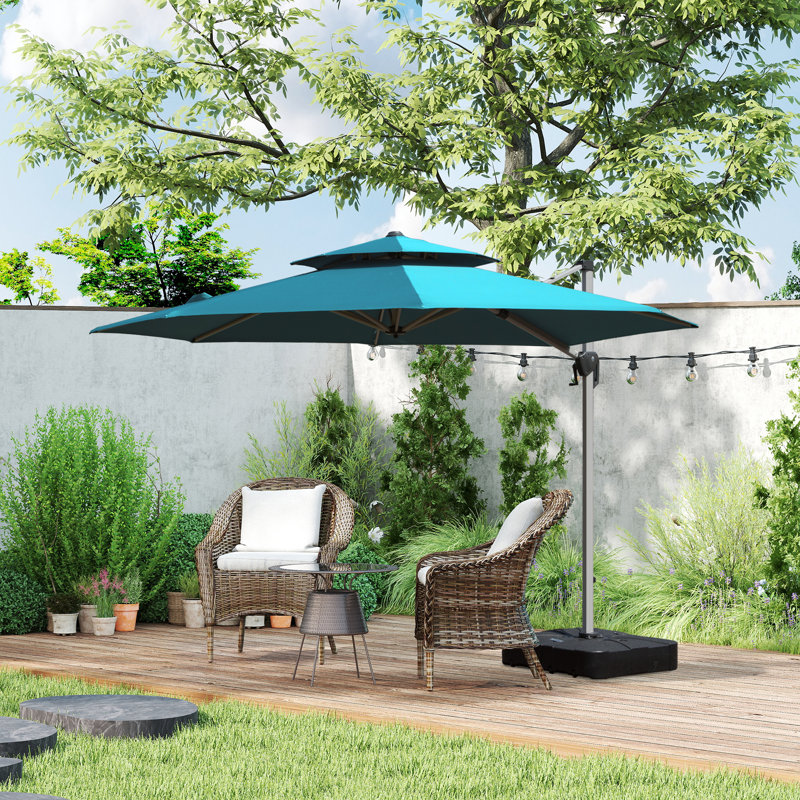 Parasol en porte-à-faux 155,91 po Skailar, Noir