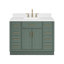 Meuble-lavabo simple en bois massif 42 po avec plateau en quartz Carrara de 1,5 po Thornaby-95016750-120127876