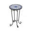 Table d'appoint de patio, bleu et noir