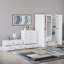 Tayce 4 Piece Bedroom Set (2 Drawer Bedside Chest X2, 5 Drawer Chest, 3 Door 2 Drawer Mirrored Wardrobe)-1050762010