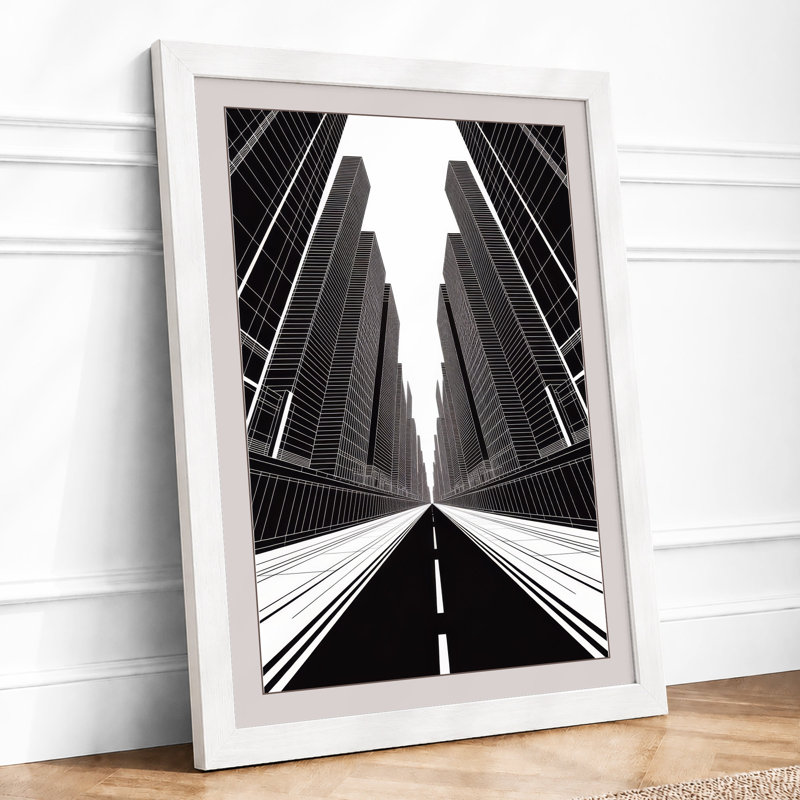 Urban Canyon Modern - Framed Print, A4 - 29.7 x 21.0 cm, White