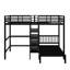 Lit superposé double au-dessus de simple avec bureau intégré, tablettes et échelle-1924692396