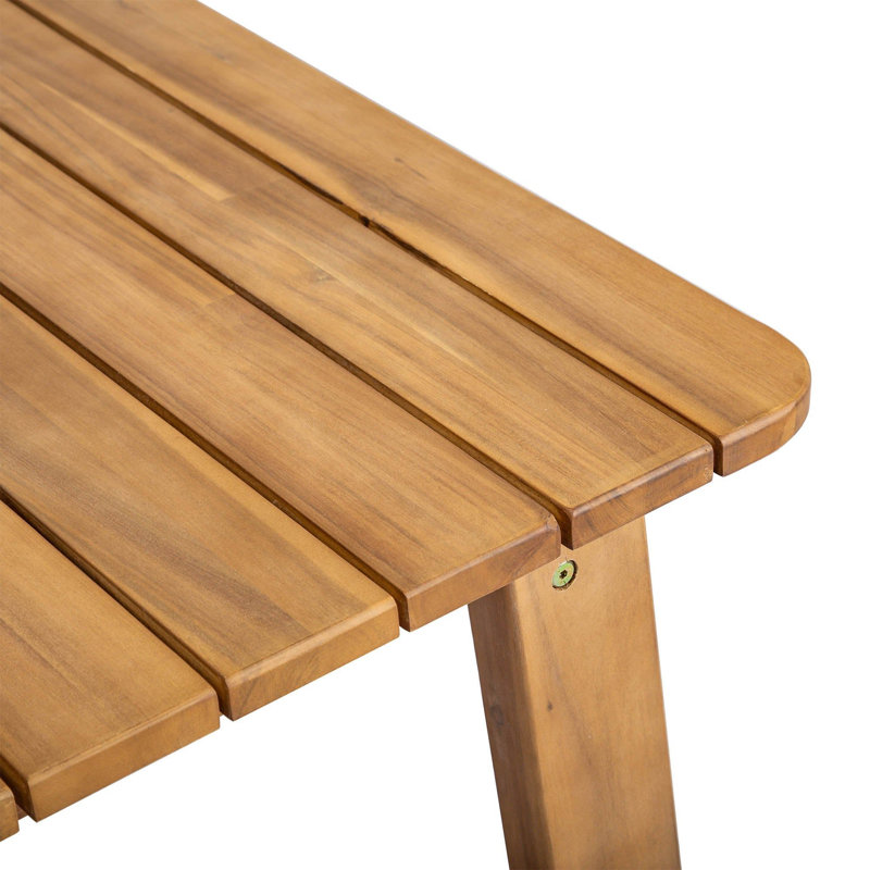 Table de salle à manger d'extérieur en acacia 67 po Burritt