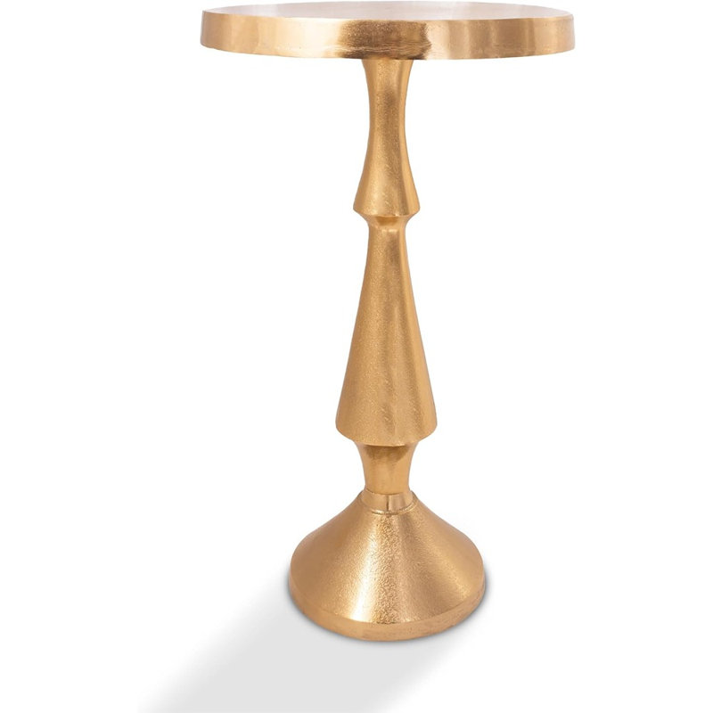 Petite table d'appoint ronde dorée, table de chevet moderne en métal pour salon, chambre, canapé et fauteuil